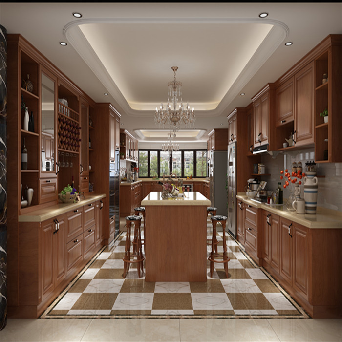 1American Kitchen Wall Hanging Solid Wood Complete Veneer Oak Kitchen Cabinet Sets.jpg