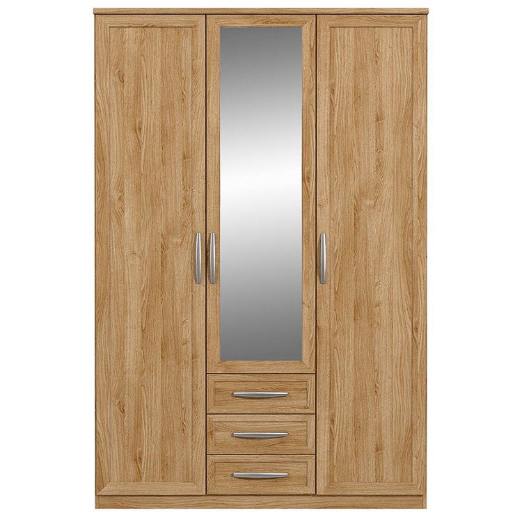 2.jp3 Door Simple Wood Fitted Wardrobe Pricesg