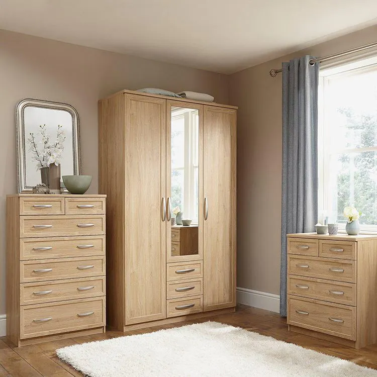 3 Door Simple Wood Fitted Contemporary Wardrobe Prices