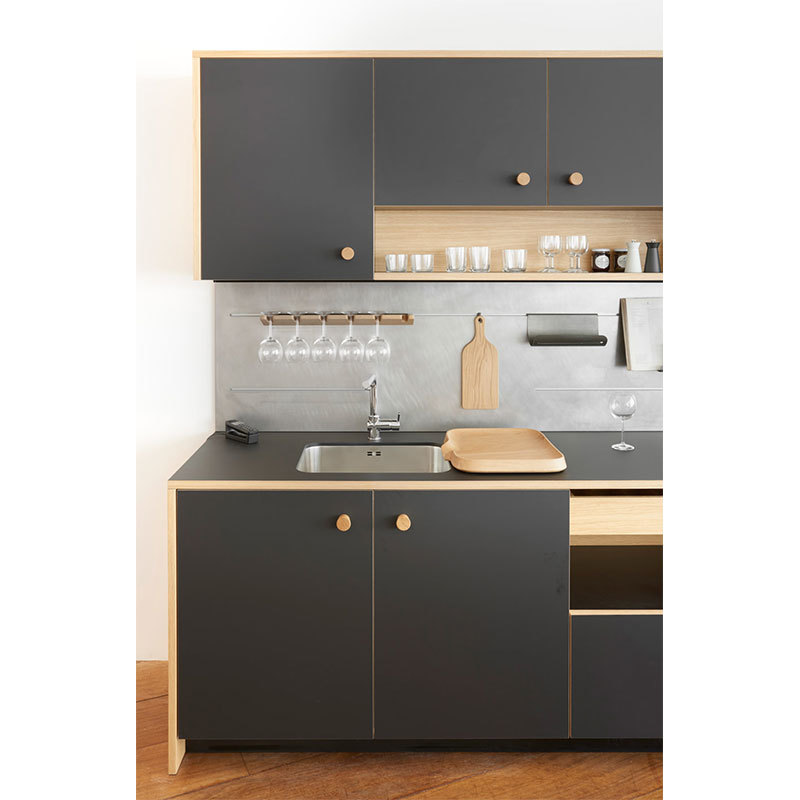 Complete Compact Flat Pack Wooden Kitchen Cabinet