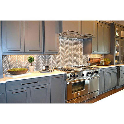 High End Solid Wood Modern White Melamine Bright Luxury Kitchen Cabinet