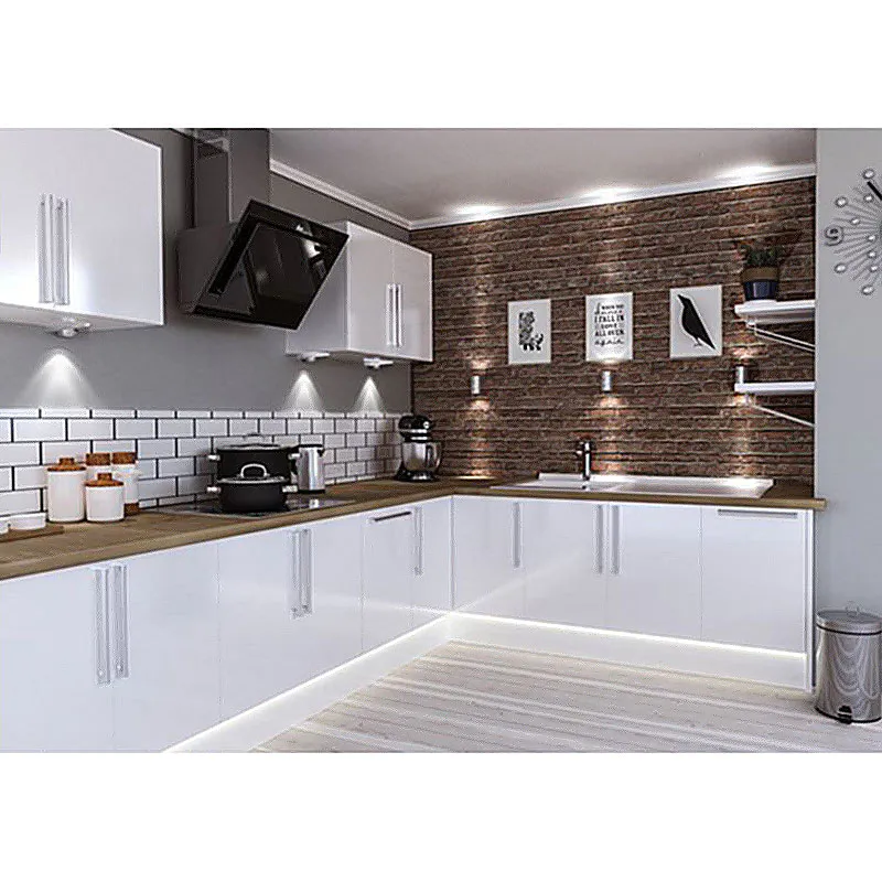 High Gloss Grey Wood Modern Kitchen Cabinets Price