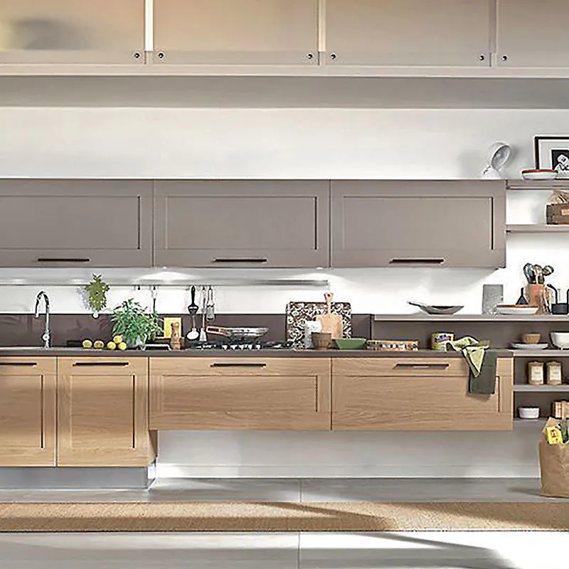Made In China Home Design Solid Wooden Modern Kitchen Cabinets