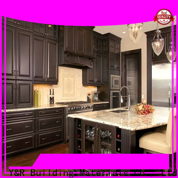 Latest black traditional kitchen cabinets factory